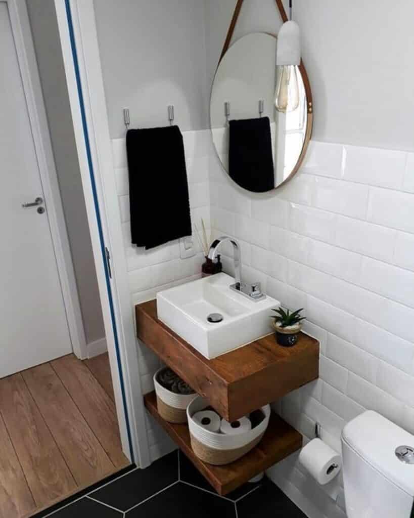 espelho redondo no banheiro 1