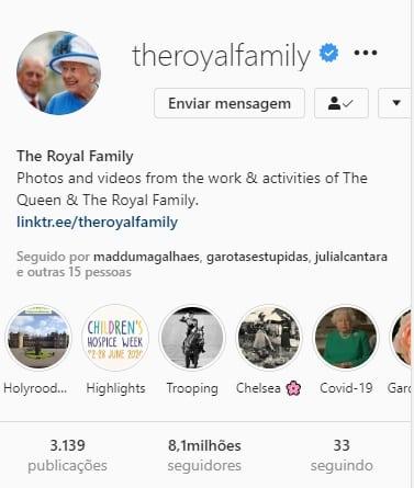 instagram da família real