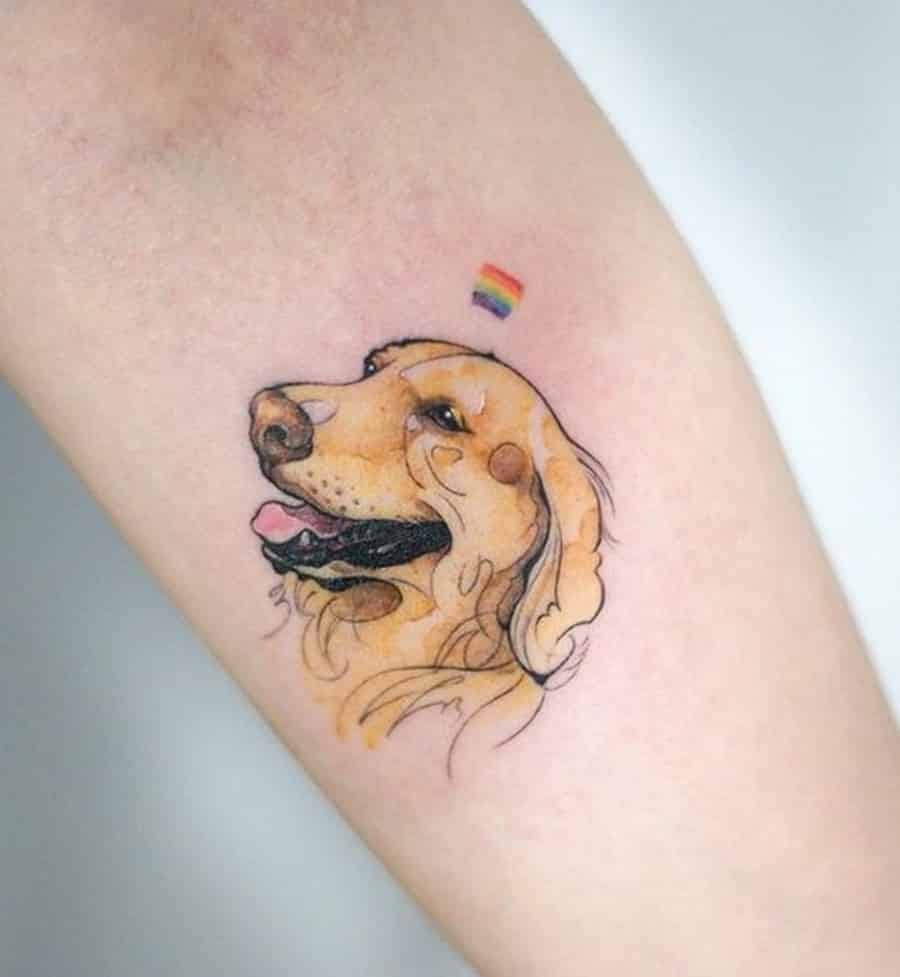 tatuagem cachorro colorida