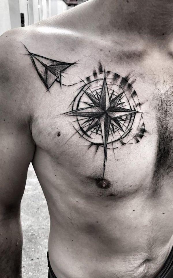 tatuagem de viagem masculina