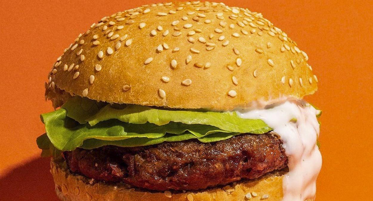 Hambúrguer De Planta A Carne Vegetal Para Vegetarianos E Onívoros 