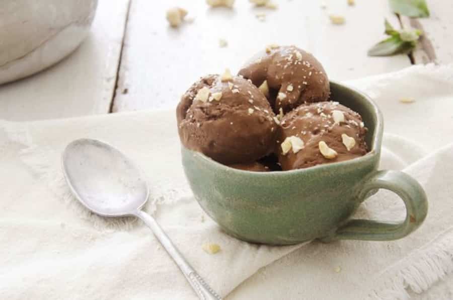 sorvete vegano de chocolate
