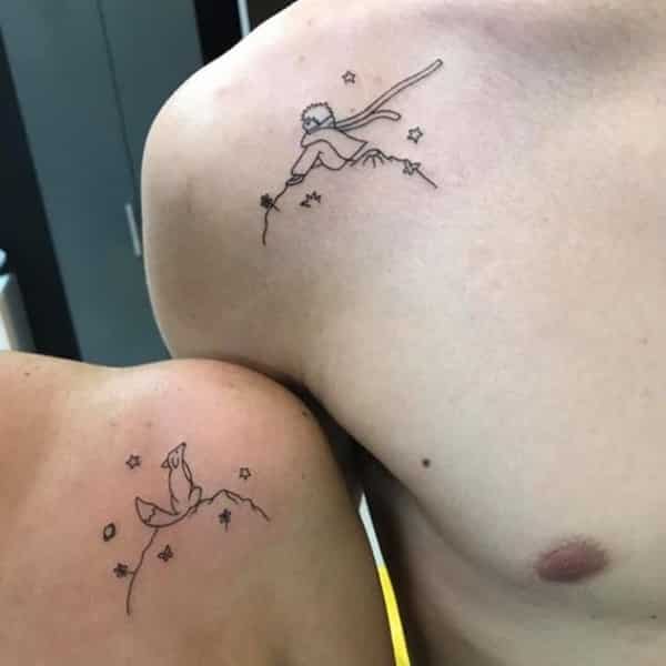 tatuagem de casal o pequeno príncipe