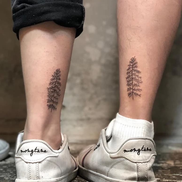 tatuagem de casal ramos