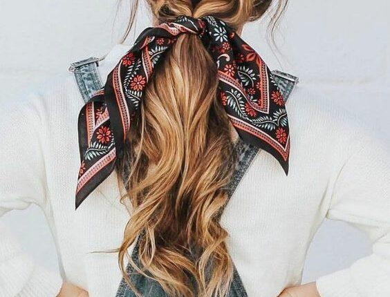 lenço com penteado no cabelo