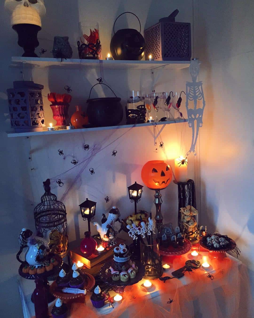 mini festa de halloween decoração