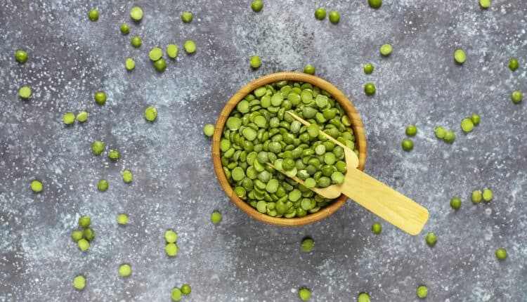Green split peas,top view