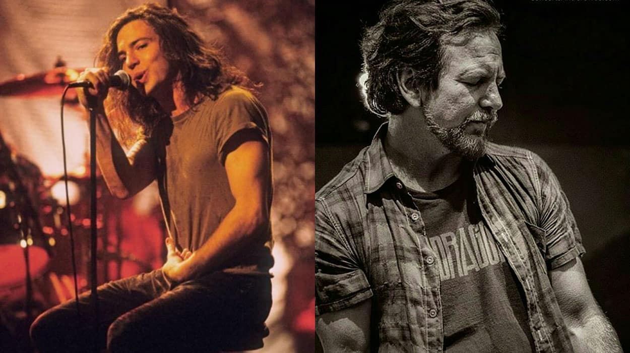 Eddie Vedder antes e depois