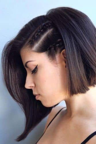 trança lateral em cabelo curto