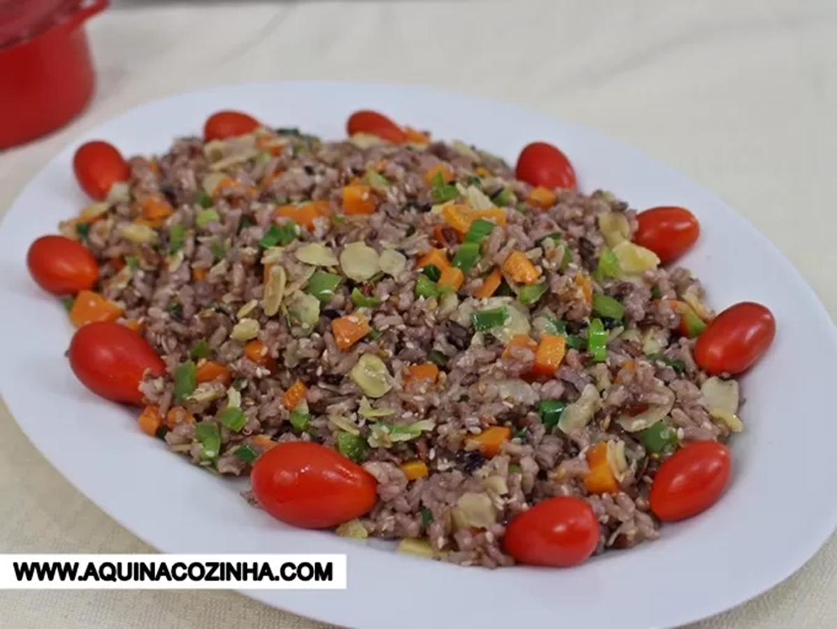 arroz 7 grãos com legumes Jantar fitness