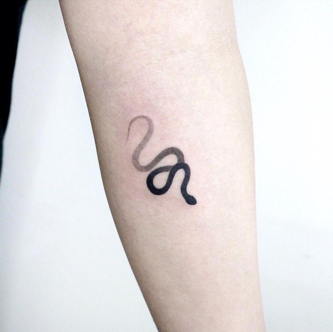 tatuagem minimalista de cobra