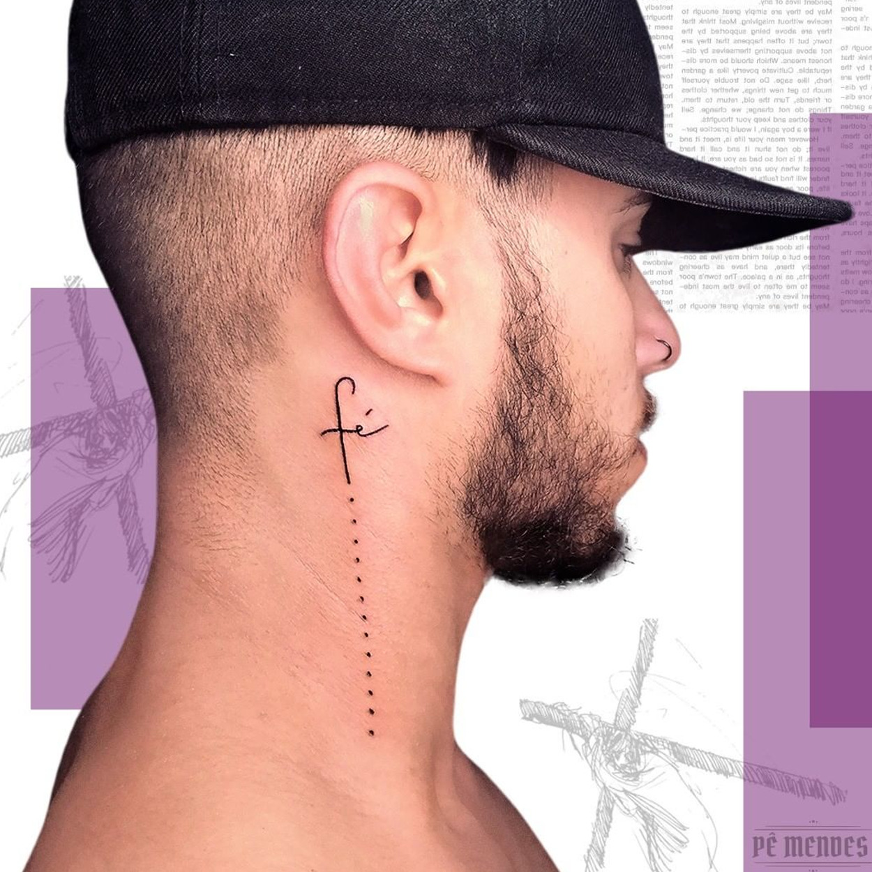tatuagem no pescoço masculina de fé
