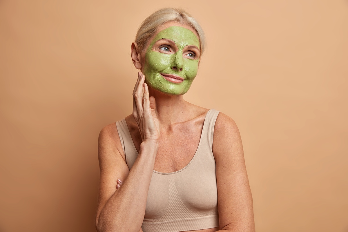Máscara facial de chá verde